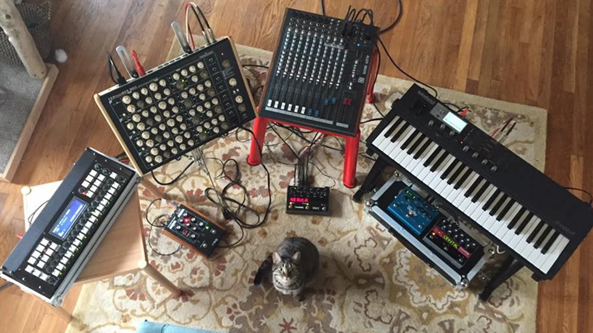 hardware synths and drum machines