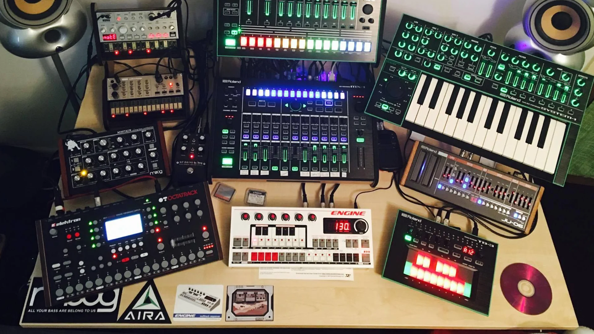 hardware synths and drum machines