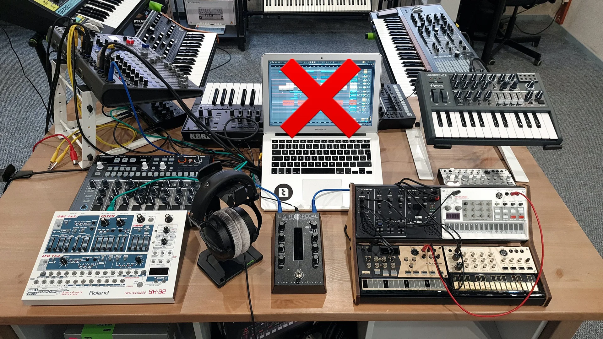 hardware synths and drum machines