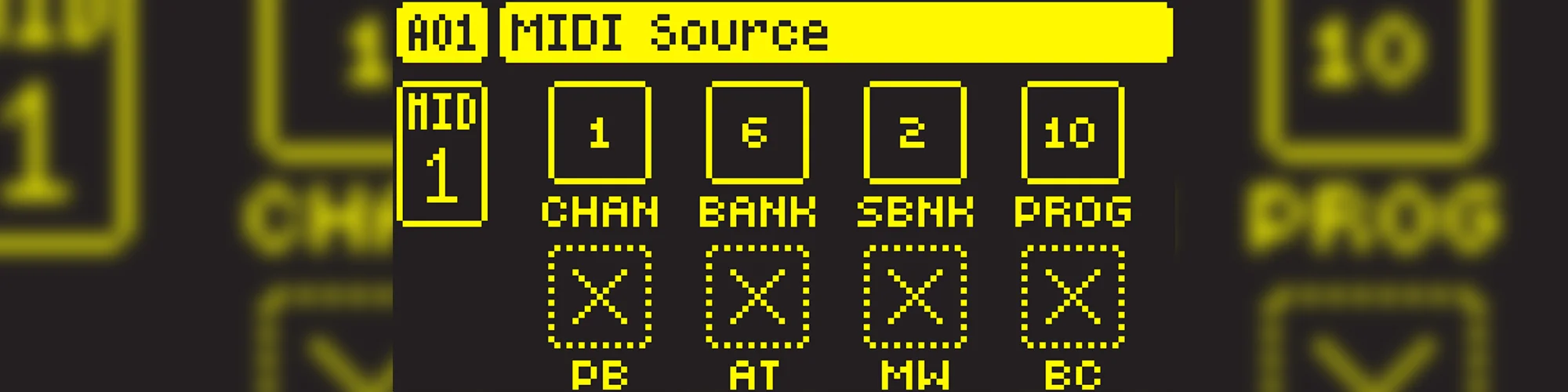 Elektron Digitone midi setup screen